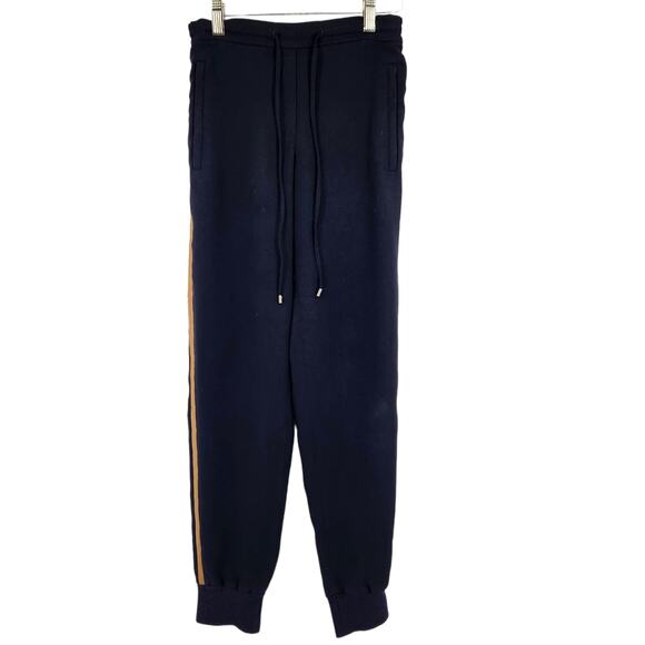 Vince Crepe lightweight Trouser Joggers Knit cuffs Side Stripe Womens Size XS - Picture 1 of 8